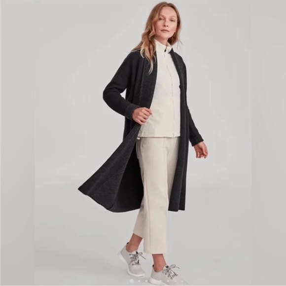 ALLBIRDS The Cardi Long Duster Cardigan 100% Merino Wool Aspen Peach Pink Small - Picture 10 of 12